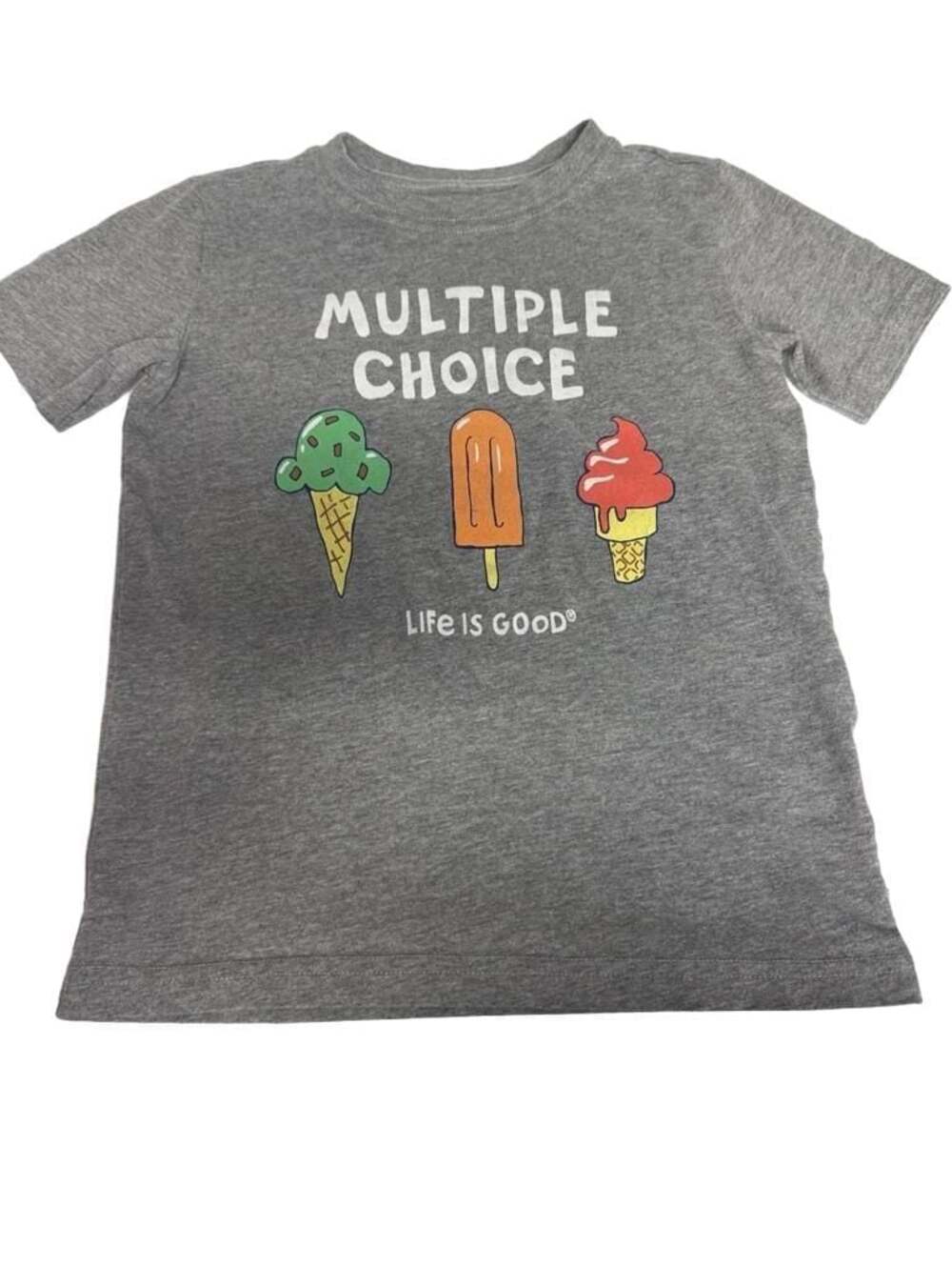 Life is Good Kids 'Multiple Choice' Crusher Tee - Gray - S